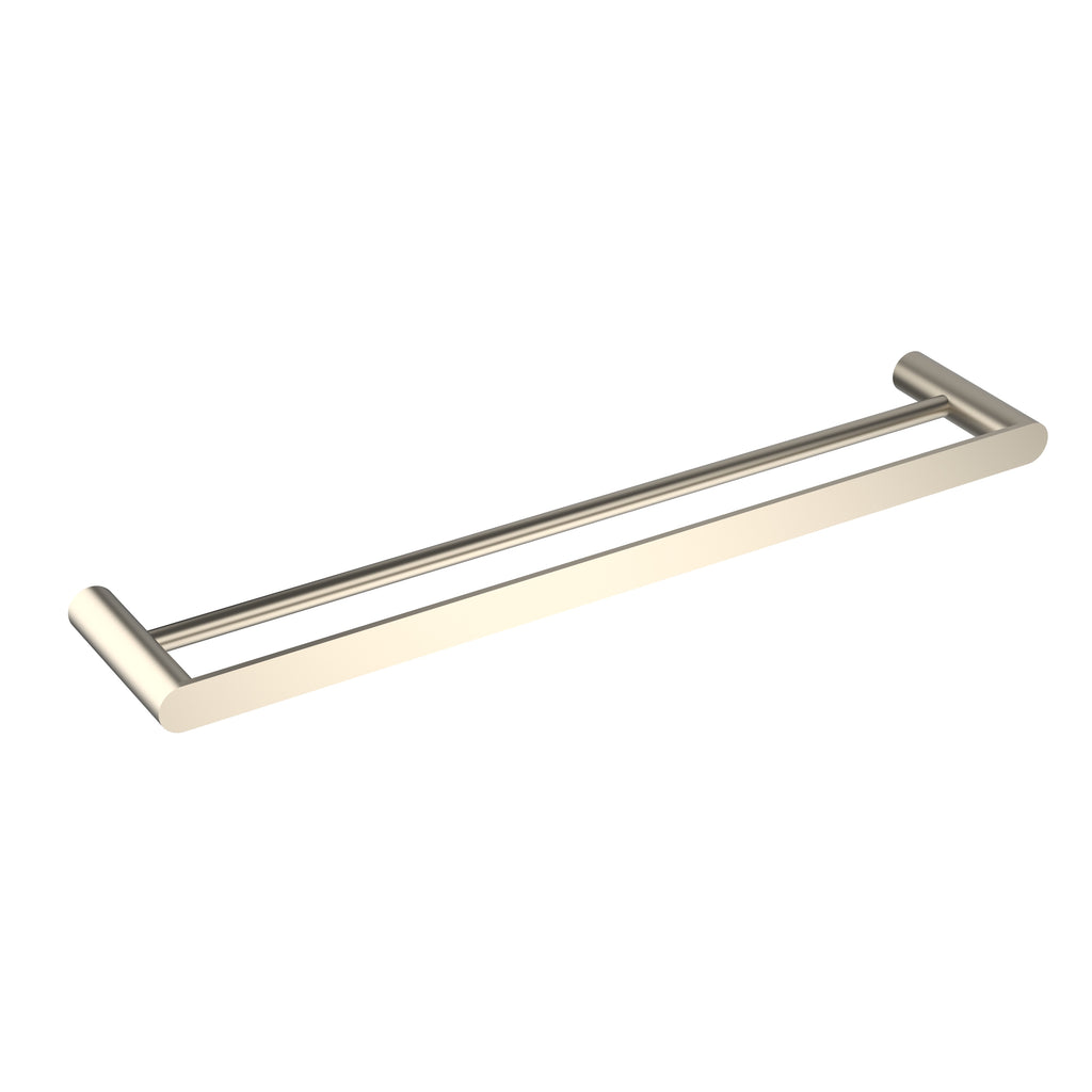Stainless steel brushed nickel 800mm double towel rail