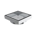 Stainless steel chrome square tile insert with 90mm outlet
